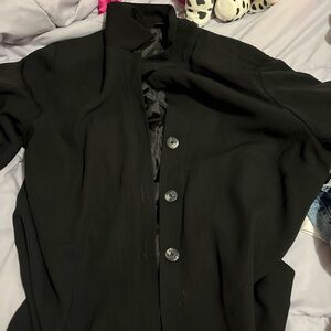 Hillard & Hanson Classic Black Trench Coat